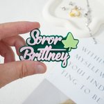 Personalized Ivy Leaf Soror Name Glitter Acrylic Brooch Pin Sorority Accessories Bid Day Sorority Initiation Gift for Sister Friend