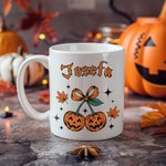 Taza de cerámica personalizada con calabaza y cereza de 325 ml y 445 ml regalo de Halloween y decoración diaria para familiares y amigos
