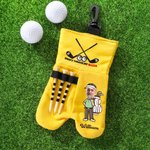 Personalised Cartoon Character Face Photo Golf Ball and Tee Storage Bag Sack with Name Golf Accessories Birthday Gift for Golf Lovers