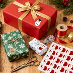 Autocollants Imperméables Personnalisés avec Renne Bonhomme de Neige Bonhomme en Pain d’Épice et Nom Cadeau Fête Noël pour Famille Amis