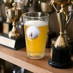 Personalisierte Cartoon-Charakter eingebettet Golf Whiskey Bier Glas mit Namen und Initialen Geburtstag Spiel Tag Geschenk für Whiskey Bier Liebhaber Golfspieler