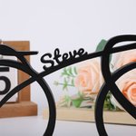 Personalised Minimalist Line 3d Printing Bicycle Ornament with Name Desk Decor Birthday Gift for Men Cycling Enthusiasts