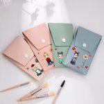 Henkilökohtainen sarjakuvahahmo syntymä kukka PU nahka meikki sivellin laukku asetettu nimi ja 8 Pcs meikki harjat syntymäpäivä lahja tytöille naisille naiset