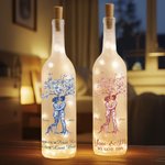 Personalized Toile De Jouy Style Couple Tree LED Bottle Lamp with Names Soft Light Valentine's Day Wedding Anniversary Gift for Couples