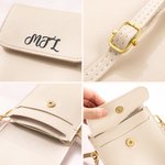 Personalized PU Leather Crossbody Bag with Name and Touch Screen Window Daily Use Birthday Gift for Women