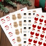 Autocollants Imperméables Personnalisés avec Renne Bonhomme de Neige Bonhomme en Pain d’Épice et Nom Cadeau Fête Noël pour Famille Amis