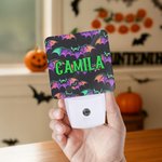 Personalized Spooky Neon Ghost Pumpkin Halloween Theme Plug-in LED Night Light with Name Room Decor Halloween Gift for Family Friends