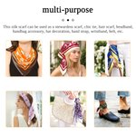 Personalized Vintage Birth Flower Soft Stain Square Scarf with Name Travel Party Accessory Birthday Gift for Women