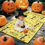 Personalised Halloween Theme Skeleton Lollipop Pumpkin Soft Throw Blanket with Name Home Decor Halloween Gift for Family Friends