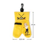 Personalisierte Golfballtasche mit Cartoon-Charakter und Namen inklusive Kunststoff-Karabinerhaken Golf Zubehör Geburtstagsgeschenk für Golfliebhaber