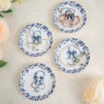 Henkilökohtainen Chinoiserie Toile De Jouy Keraamiset korut lautasen kanssa Initial ja nimi Häät Kihlaus Syntymäpäivä lahja naisille