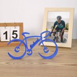 Personalised Minimalist Line 3d Printing Bicycle Ornament with Name Desk Decor Birthday Gift for Men Cycling Enthusiasts