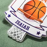 Henkilökohtainen koripallo akryyli roikkuu koriste nimi ja vuosi puu koristelu joululahja koripallo rakastaja