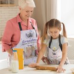 Personalized Crown Heart-Shaped Prints 3 Photos Waterproof Adjustable Apron with Name and Pockets Mother's Day Birthday Gift for Mom Grandma