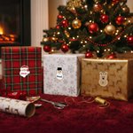 Autocollants Imperméables Personnalisés avec Renne Bonhomme de Neige Bonhomme en Pain d’Épice et Nom Cadeau Fête Noël pour Famille Amis