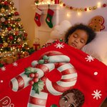 Personalizada Navidad Inicial Cartoon Personaje Suave manta con nombre Decoración del hogar Regalo de Navidad para la familia Amigos