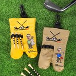 Personalised Cartoon Character Face Photo Golf Ball and Tee Storage Bag Sack with Name Golf Accessories Birthday Gift for Golf Lovers