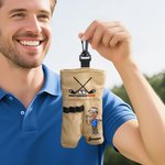Personalised Cartoon Character Face Photo Golf Ball and Tee Storage Bag Sack with Name Golf Accessories Birthday Gift for Golf Lovers