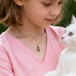 Personalised Cat Dog Bow Birthstone Necklace Dainty Jewellery Birthday Mother's Day Gift for Women Pet Lovers