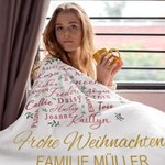 Personalisierte Wortwolke Weihnachtliche Weiche Decke mit Namen Text Jahr Frohe Weihnachten Weihnachtsgeschenk für Familie Freund