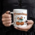 Taza de cerámica personalizada con calabaza y cereza de 325 ml y 445 ml regalo de Halloween y decoración diaria para familiares y amigos