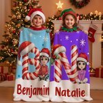 Personalizada Navidad Inicial Cartoon Personaje Suave manta con nombre Decoración del hogar Regalo de Navidad para la familia Amigos
