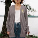 Personalized Birth Flower Multicolor Cardigan Sweater with Pocket and Embroidered Name All Season Daily Wear Birthday Gift for Family Friend