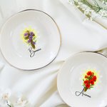 Personalised Birth Flower Cross Ceramic Trinket Jewellery Dish with Name Home Decor Birthday Baptism Christmas Gift for Christians Girl