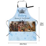 Personalized Crown Heart-Shaped Prints 3 Photos Waterproof Adjustable Apron with Name and Pockets Mother's Day Birthday Gift for Mom Grandma