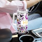 Vaso personalizado de 1180 ml de calabaza y fantasma con nombre y pajita regalo de cumpleaños y Halloween para familiares