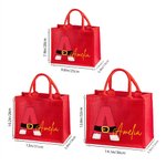 Henkilökohtainen Santa Claus uudelleenkäytettäviä punainen Juutti Tote lahjapussi kanssa Initial ja nimi joulujuhla lahja perheelle lapsille