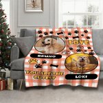 Foto de mascota personalizada Manta suave con nombre y texto Decoración del hogar Cumpleaños Regalo conmemorativo para dueño de mascota Amante de la familia Amigo