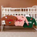 Personalised Christmas Jumper with Name and 1-3 Ornaments Christmas Gift for Newborns Kids