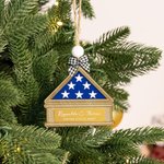 Personalised Folded Flag Handcrafted Military Memorial Ornament with Text Christmas Tree Home Decor Retirement Gift for Military Family Veteran