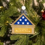 Personalised Folded Flag Handcrafted Military Memorial Ornament with Text Christmas Tree Home Decor Retirement Gift for Military Family Veteran
