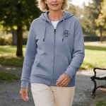 Personalizado Multicolor Bordado Nombre Inicial Chaqueta con capucha con cremallera completa y bolsillos desgaste diario Cumpleaños Regalo para Amigo Familia