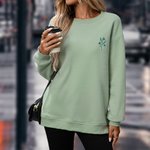 Personalisiertes Besticktes Geburtsblume Sweatshirt mit Seitentasche und Initiale Stickerei Geburtstag Geschenk für Familie Freunde