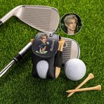 Personalized Multicolour PU Leather Golf Ball Bag Tee Holder with Name and Photo Sport Accessories Birthday Gift for Golf Lover Friend