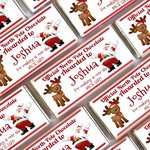 Personalized Santa Claus Deer Christmas Bar Wrapper with Name Christmas Chocolate Packaging Gift for Family Kids