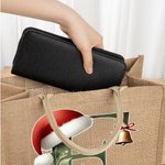 Henkilökohtainen Holly Santa Hat Initial Jute Kangaskassi nimi päivittäiseen käyttöön joululahja perheelle ystävät