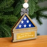 Personalised Folded Flag Handcrafted Military Memorial Ornament with Text Christmas Tree Home Decor Retirement Gift for Military Family Veteran