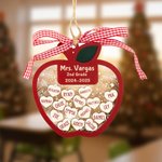 Personalized Apple Flat Shaker 1-35 Heart Names Acrylic Ornament with Year and Title Appreciation Birthday Christmas Gift for Teachers