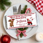 Personalized Santa Claus Deer Christmas Bar Wrapper with Name Christmas Chocolate Packaging Gift for Family Kids