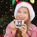 Personalised Christmas Santa Hat Cute Animal 11 oz Multicolour Enamel Mug with Name Christmas Gift for Kids