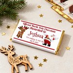 Personalized Santa Claus Deer Christmas Bar Wrapper with Name Christmas Chocolate Packaging Gift for Family Kids