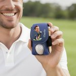 Personalized Multicolour PU Leather Golf Ball Bag Tee Holder with Name and Photo Sport Accessories Birthday Gift for Golf Lover Friend