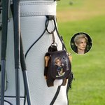 Personalized Multicolour PU Leather Golf Ball Bag Tee Holder with Name and Photo Sport Accessories Birthday Gift for Golf Lover Friend