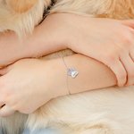 Henkilökohtainen Birthstone Pet Paw Print rannekoru kaiverrettu nimi hieno korut syntymäpäivä joululahja lemmikkieläinten rakastajaan