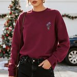 Personalisiertes Besticktes Geburtsblume Sweatshirt mit Seitentasche und Initiale Stickerei Geburtstag Geschenk für Familie Freunde