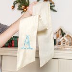 Personalised Christmas Tree Monogram 100% Cotton Wreath Sash with Embroidered Initial Home Decor Christmas Gift for Family Friends